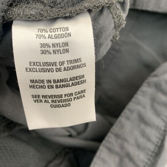 Woolrich Cropped Pants Size 10 Rouched Gray Hiking Nylon Blend Gray - Picture 14 of 16